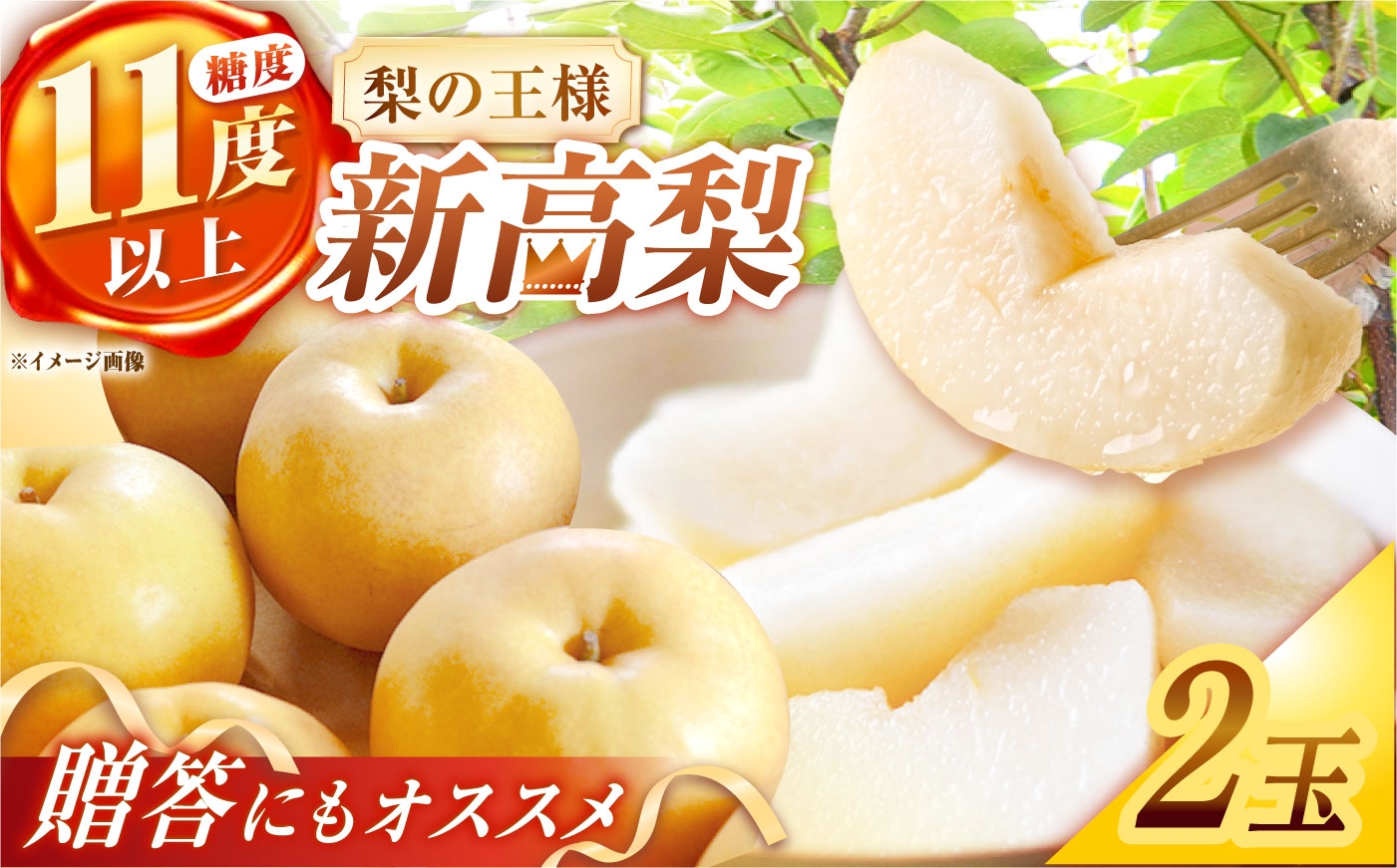 
                  【シャリッと食感がたまらない！】新高梨 2玉 梨　なし 長崎県/株式会社 ふるさと企画 [42AMAG022]
                