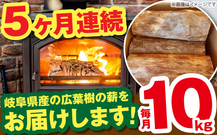 【5回定期便】岐阜県産 薪 10kg ナラ ミックス / 薪 まき マキ 薪ストーブ 10kg 乾燥 広葉樹 ナラ キャンプ きゃんぷ BBQ バーベキュー / 恵那市 / JFP日本森林計画合同会社