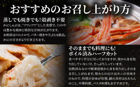 北海道産　冷凍生オオズワイガニポーション7～12本 300g×2＋冷凍ボイルオオズワイガニ殻付き肩肉ハーフカット300g×2 ABR047