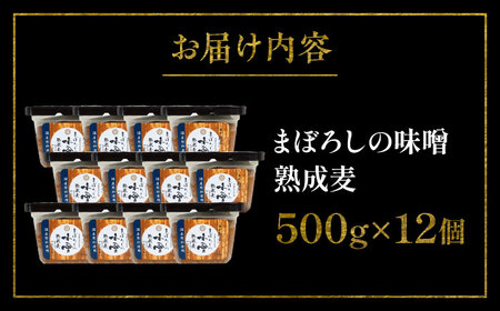 まぼろしの味噌 熟成麦 500g×12個セット【株式会社山内本店】[BHAE021]