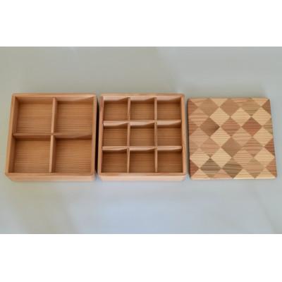 ふるさと納税 山武市 山武杉の重箱　市松　2段　6.5寸 |  | 03