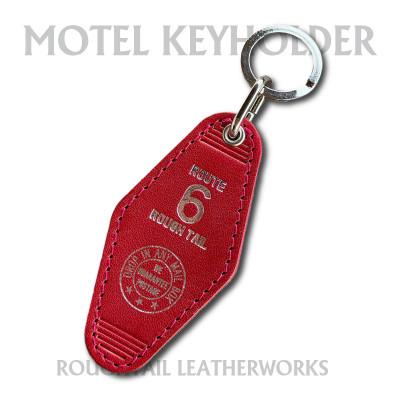 ふるさと納税 ひたちなか市 ラフテール【栃木レザー製牛革使用　モーテルキーホルダー】レッド×シルバー