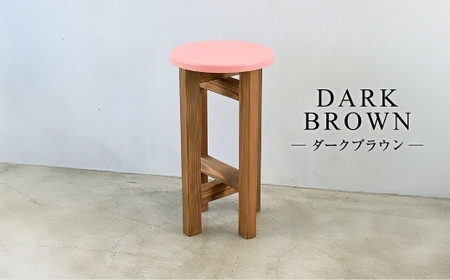 低くて小さなスツール【ピンク】  | 1脚 幅24cm 奥行24cm 高さ43cm スツール 椅子 イス 腰掛 腰掛け チェア 丸椅子 丸いす 円形 家具 インテリア オシャレ おしゃれ 木製 茨城県