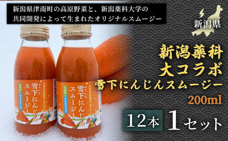 新潟薬科大コラボ 雪下にんじんスムージー 200ml（12本1箱） | 津南町 にんじん