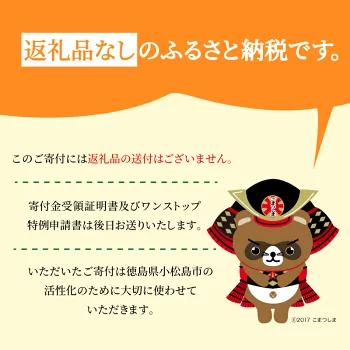 徳島県小松島市 【 返礼品なしの寄附】1000円 ～ 3,000,000円 応援寄附金 応援 支援 災害 子育て 1口 1000円から ふるさと納税 観光徳島 小松島 寄付 南海トラフ 巨大 地震 津波 避難 タワー  子育て世代 応援 プロジェクト 子供 応援寄付