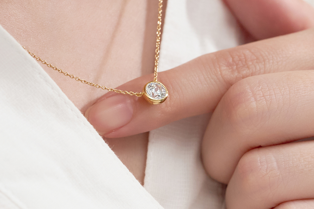 K18 シンプルダイヤモンドネックレス(0.5ct)　60-9577