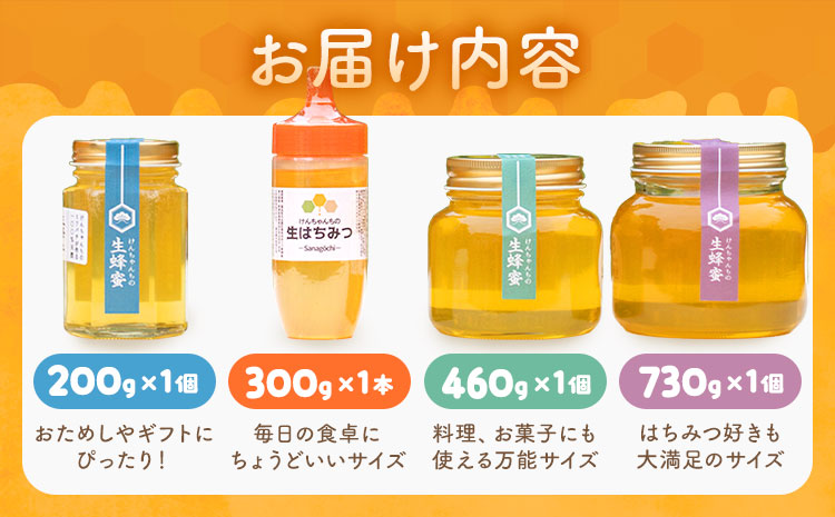 けんちゃんちの国産蜂蜜 全部セット《30日以内に出荷予定（土日祝除く）》| ふるさと納税 はちみつ ハチミツ 蜂蜜 国産蜂蜜 天然蜜蜂 徳島県 佐那河内村 送料無料