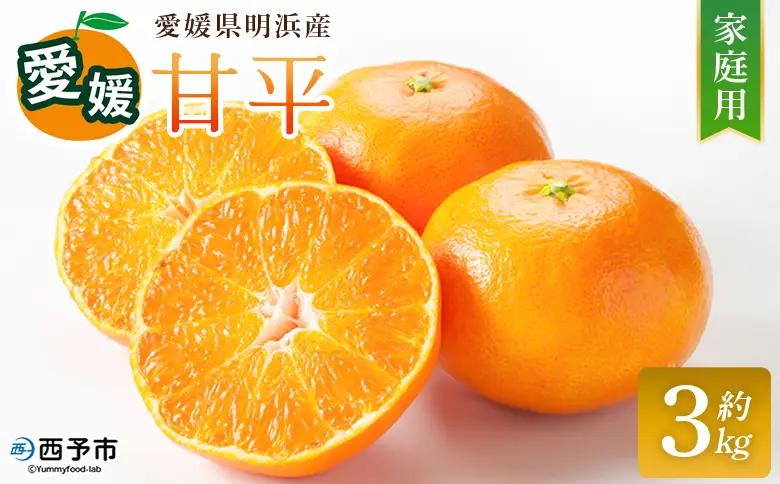 【先行予約】＜甘平 家庭用 約3kg＞ ご家庭用 かんぺい 高級 柑橘 ブランド みかん 蜜柑 訳あり 果物 くだもの フルーツ ミカン 愛媛 国産 ジューシー 明浜 特産品 笑丸 愛媛県 西予市【常温】『2027年2月上旬より順次出荷予定』AAN0077