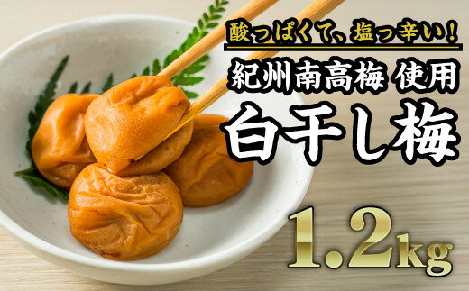 【ふるさと納税】【紀州南高梅】白干し梅 秀品 1.2kg（塩分20％）梅干 うめぼし 大粒 小分け 天日 塩分 大容量 肉厚 熱中症 プレゼント ギフト II-77
