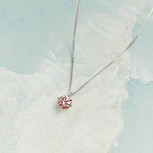 プラチナ900 ラボピンクダイヤネックレス 0.2ct クラウン LAB-PT900-007PK[AM326] / プラチナ900 ピンクダイヤヤモンド ネックレス クラウン アクセサリー ギフト プ