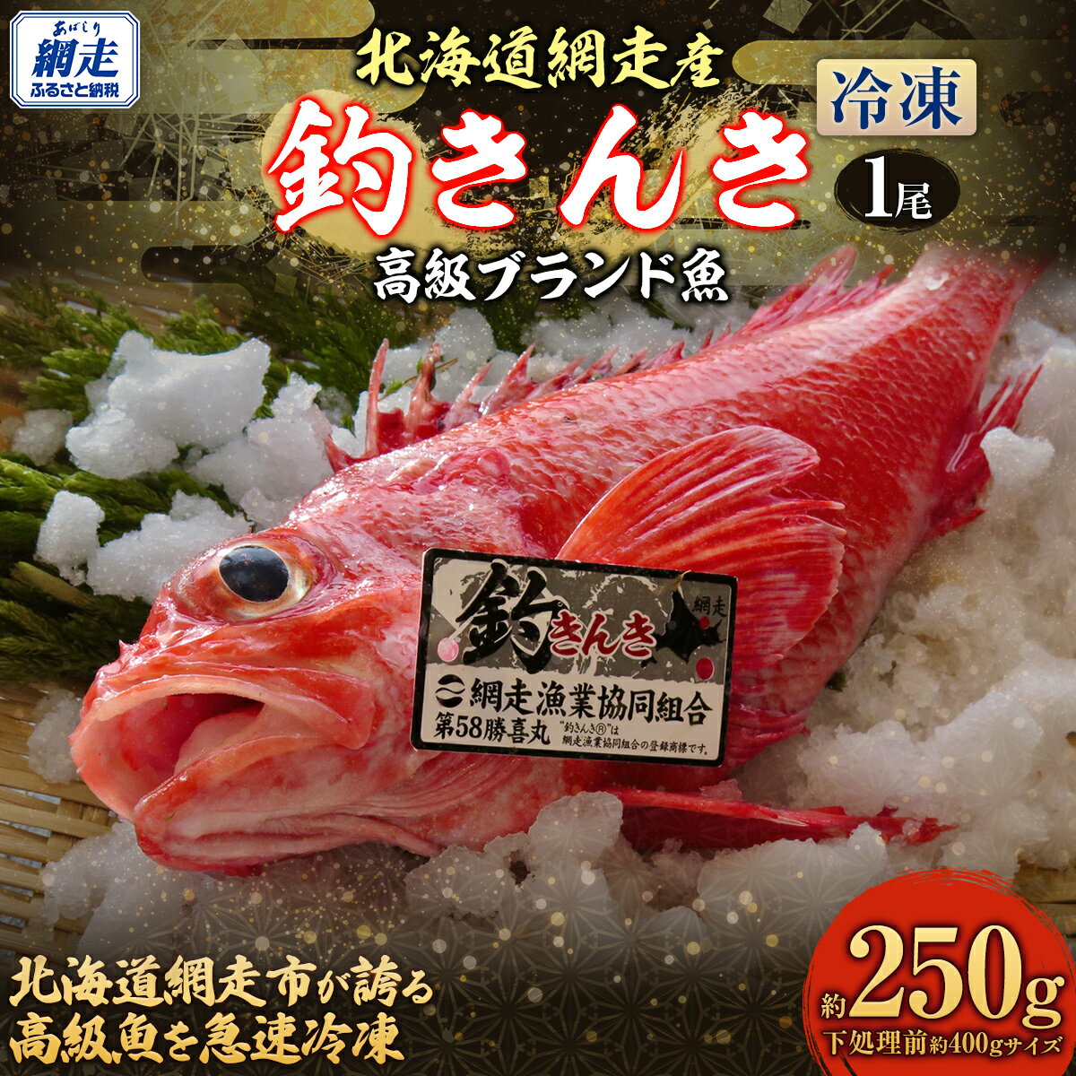 【ふるさと納税】【網走産】高級ブランド釣きんき 1尾 冷凍【 ふるさと納税 人気 おすすめ ランキング きんき 釣きんき キンキ 高級魚 冷凍 直送 ブランド魚 魚介 オホーツク 北海道 網走市 送料無料 】 ABJ013