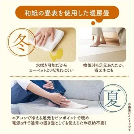 暖房薄畳 心温 1枚【穂波02 白茶色×黄金色×乳白色】 年中使える和のホットカーペット_雑貨・日用品  家具・インテリア _【1557546】