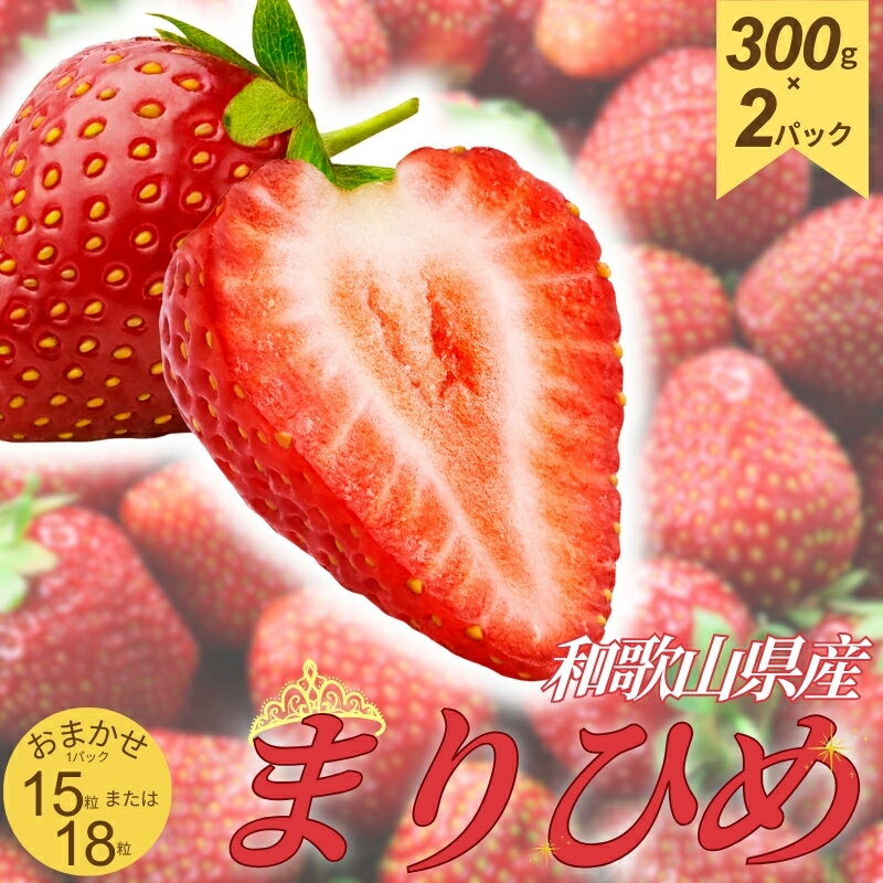 【ふるさと納税】 和歌山県産ブランドいちご【まりひめ】約300g×2パック入り【2027年1月中旬～2027年2月下旬頃発送（お届け日指定不可）】【TM90】 | 苺 いちご あまい フルーツ 果物 くだもの 食品 人気 おすすめ 送料無料