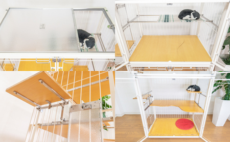 「 猫用 」 キャットケージ 9Mslim クリアーcat inn superior（ 赤 ） K319-006_03