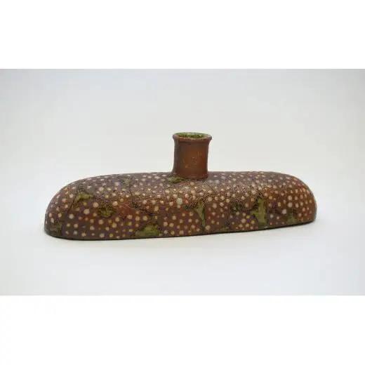 釉彩花入れ 一輪挿し 花瓶 陶芸品《受注制作》花入れ 花びん 花器 オブジェ インテリア 置物 おしゃれ 陶芸 手作り 陶器 装飾品 陶芸作家