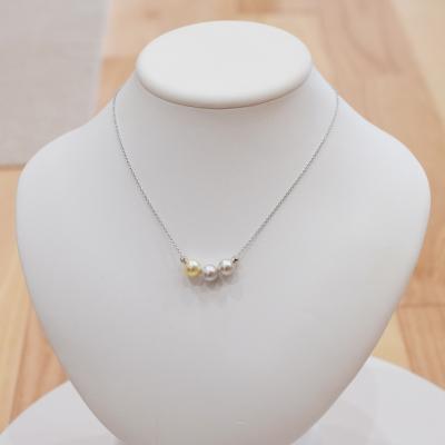 ふるさと納税 天草市 あこや真珠 ナチュラル 8.5-9mm 3粒 スルーネックレス ミラーボール2個_S101-366 |  | 01