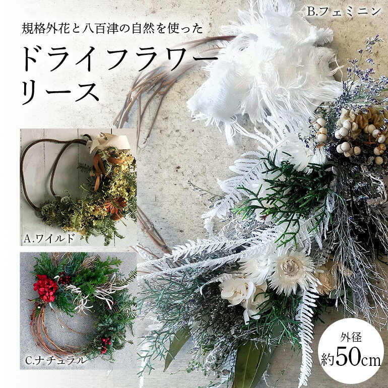 【ふるさと納税】 リース ドライフラワー 八百津町 自然 インテリア 規格外花 八百津 クリスマス 母の日 誕生日 ギフト プレゼント 送料無料 480