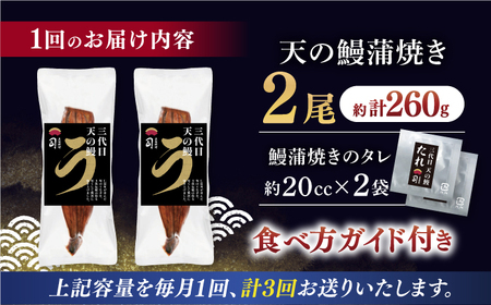 【3回定期便】三代目天の鰻蒲焼 2尾 / 鰻 鰻蒲焼 鰻蒲焼き 鰻 鰻蒲焼 鰻蒲焼き[ATAD059]