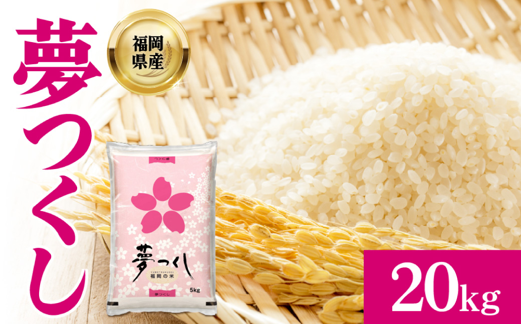 4J4 夢つくし(精米) 福岡県産ブランド米 20kg