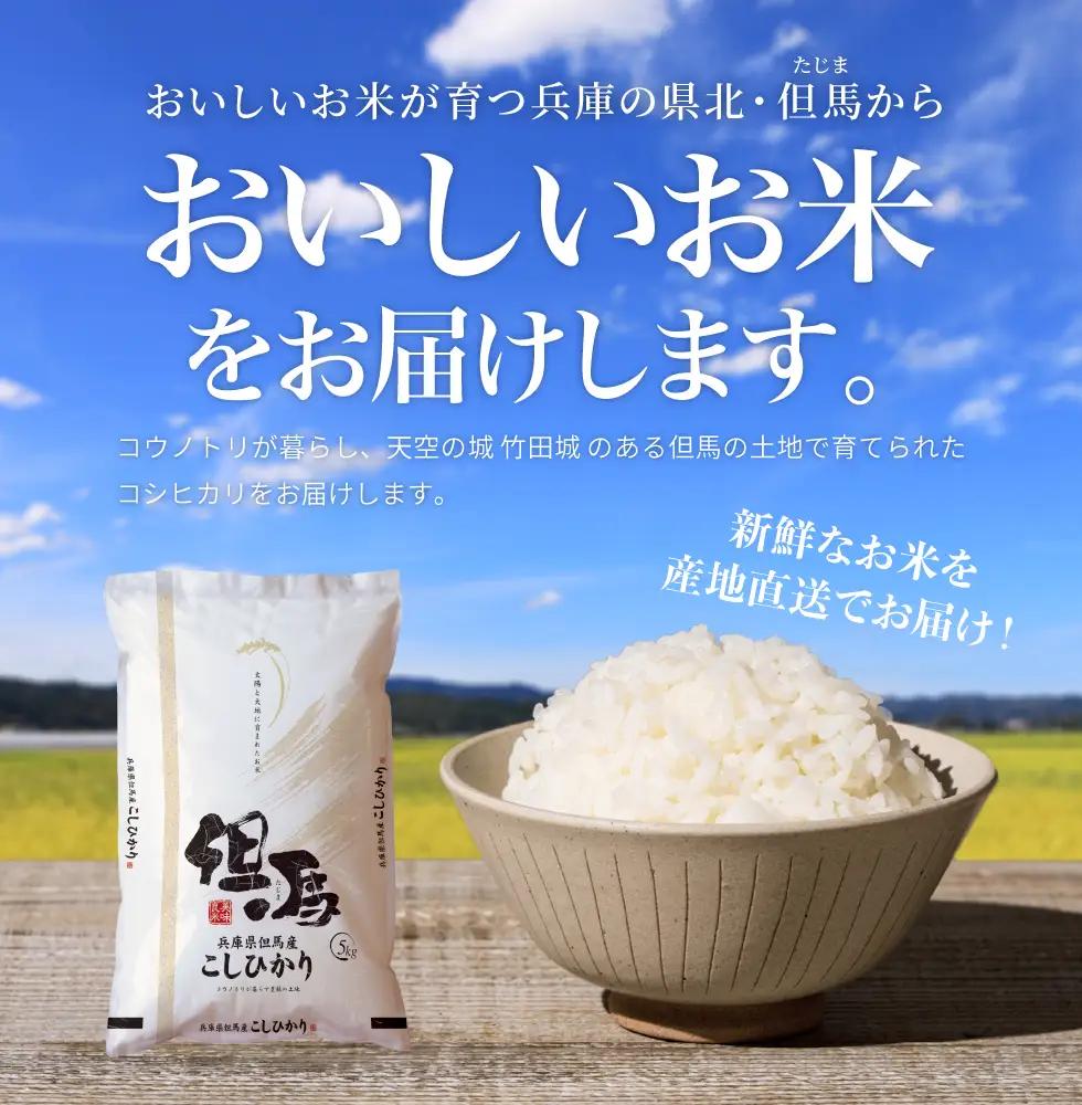 令和7年産 但馬産 コシヒカリ 特Aランク 5kg / 兵庫県産 こしひかり 産地直送 新鮮 お米 米 精米 白米 コメ こめ ご飯 ごはん ライス 送料無料 おにぎり お弁当 和食 洋食 コウノトリ