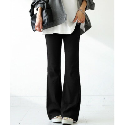 【ふるさと納税】【ANTIQUA】シュッと美シリーズ リブパンツ　ブラック　M　(AMA-00005-05-M)【1639278】