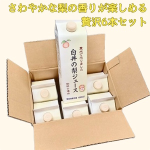 白井の梨ジュース 1,000ml 6本セット 梨果汁100% ストレートジュース