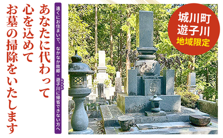 ＜遊子川地域限定 お墓掃除代行サービス（年1回）＞ 2基 墓所 墓石 お掃除 清掃 雑草取り ゴミ拾い 代理 代行 お手入れ お供え 供養 花立 線香台 水鉢 雑草取り お墓参り お手入れ 遊子川ゲス