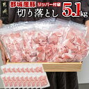 国産豚切り落とし5.1kg(ジッパー付袋入り) - 国産豚肉 総重量5kg超え 切落とし(300グラム×17パック) チャック付き 小分け 冷凍 省スペース ウデ肉/モモ肉 ストックにぴったり 送料無料 MJ-1548 【宮崎県都城市は令和2年度ふるさと納税日本一！】