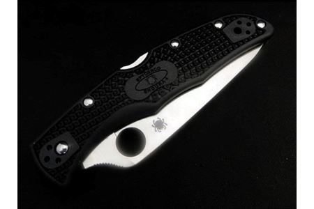 H40-06 【スパイダルコ】エンデューラ4 フルフラット ブラック（折りたたみナイフ）