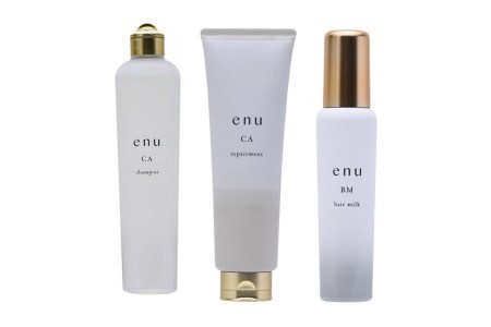 中野製薬 enu エヌ 3点セット シャンプー CA 300ml／リペアメント CA 250g／ヘアミルク BM 100ml [0329]