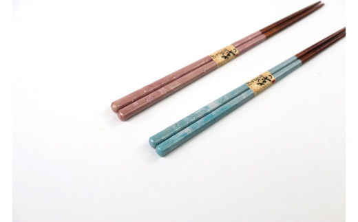【食洗器対応・滑り止め加工済】若狭塗箸 『本漆美麗桜貝ちらし』 桐箱2膳入 [BFAL012]