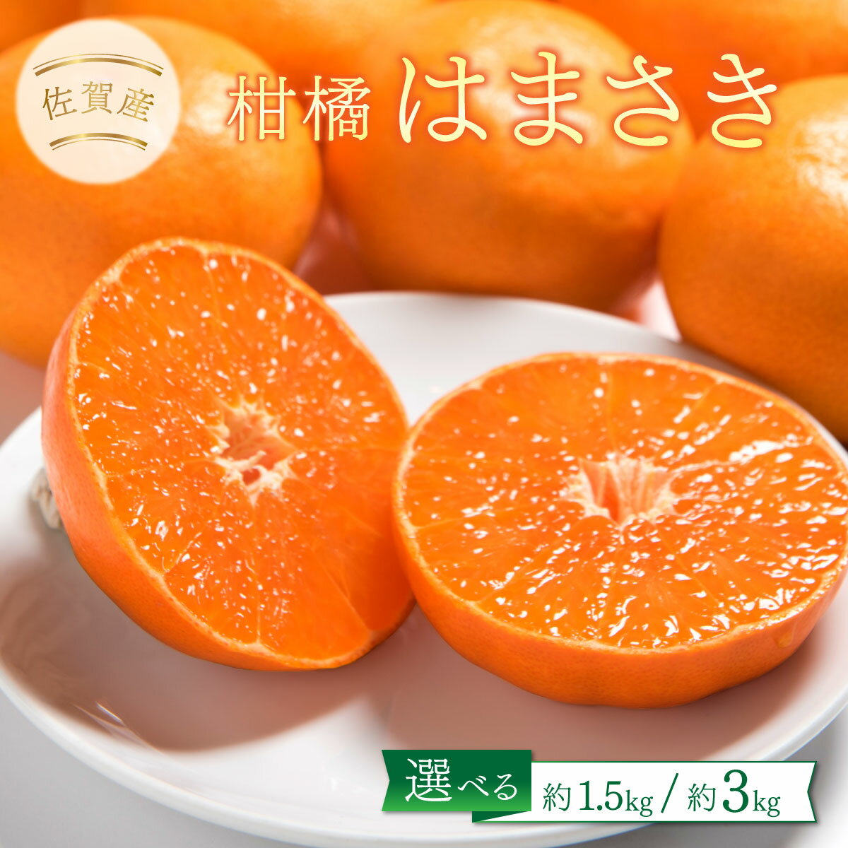 【ふるさと納税】＜先行予約/選べる容量＞佐賀産柑橘「はまさき」 約1.5kg(4-8玉) or 約3kg(7-12玉) / ふるさと納税 佐賀 フルーツ濃厚 甘い 酸味 大町 贈答 ギフト 贈り物