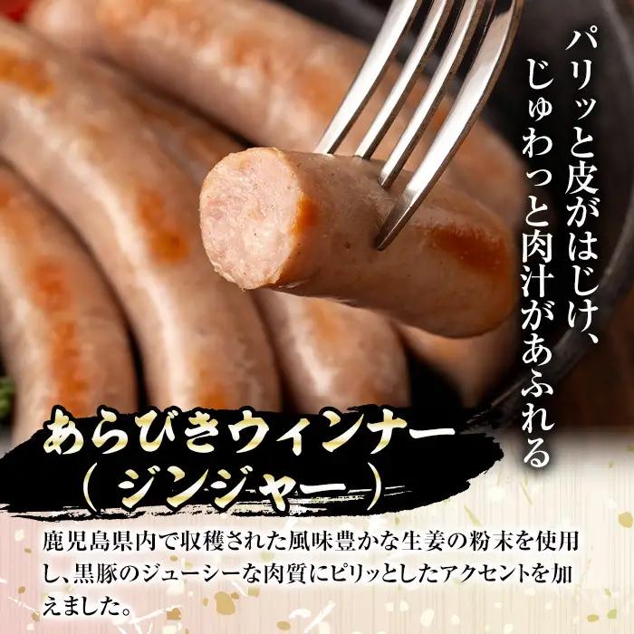 南州農場 黒豚 生ハム ソーセージ 詰合せ あらびきウィンナー (ほうれん草 100g×2 ジンジャー 100g×2)・コッパ40g×1 ソーセージ 生ハム ギフト 【南州農場(株)高山ミートセンター
