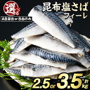 【ふるさと納税】＜内容量が選べる！＞訳あり！昆布塩さばフィーレ(A品B品混合2.5kg or B品のみ3.5kg) 大容量 ボリューム サバ 鯖 フィレ 魚介類 海産物 海鮮 海の幸 おかず おつまみ 惣菜 グリル 焼き魚 煮魚 切り身 昆布 塩サバ 脂 ご家庭用 リピート 【グローバルフーズ】