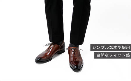 革靴 ビジネスシューズ パティーヌ 茶 国産 革靴 25.5cm