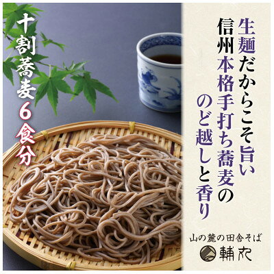 【ふるさと納税】信州そば　朝日村本格手打ち十割生そば6食入と無添加自家製つゆ付き【配送不可地域：離島】【1757511】