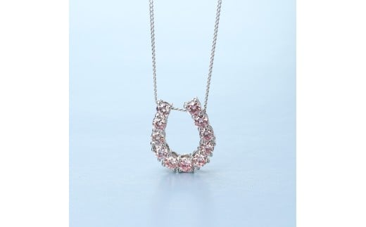プラチナ900 ラボピンクダイヤ0.363ct 馬蹄ネックレス  PT900-N007PK [AM320] / プラチナ900 ピンクダイヤモンド ダイヤモンド ダイアモンド ダイヤ 馬蹄ネックレス アクセサリー ギフト プレゼント