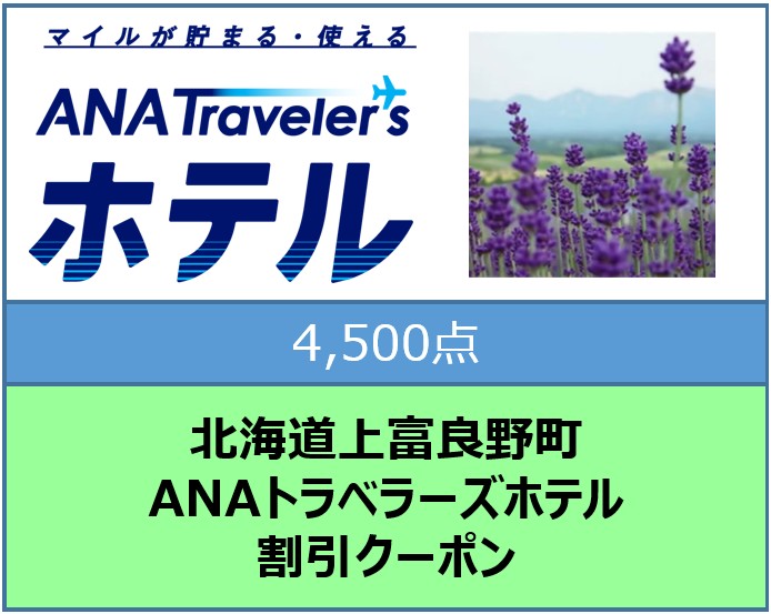 北海道上富良野町 ANAトラベラーズホテル割引クーポン4,500点分