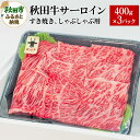 【ふるさと納税】秋田牛 サーロインすき焼き しゃぶしゃぶ用 1.2kg(400g×3パック) 牛肉 国産