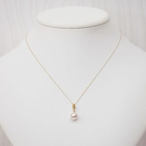 S101-465_あこや真珠 天草 ネックレス ペンダント ダイヤモンド 0.01ct 8mm - 8.5mm ホワイトピンク