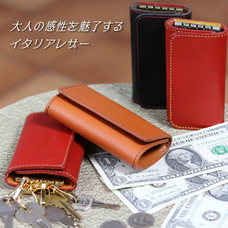 【ふるさと納税】プレミアムキーケース　｜イタリーレザー 30代からの大人イタリーレザーキーケース レディース メンズ かわいい 革 本革 イタリア 5連