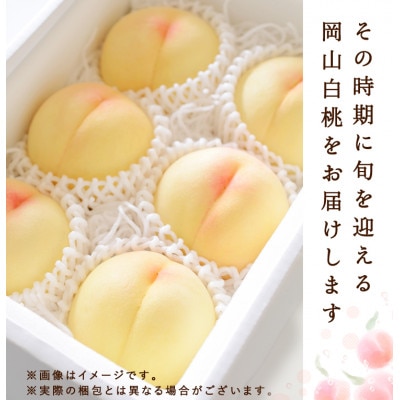 岡山県産　白桃 6玉(1.5kg以上) 等級:ロイヤル 化粧箱入り【配送不可地域：離島・北海道・沖縄県】