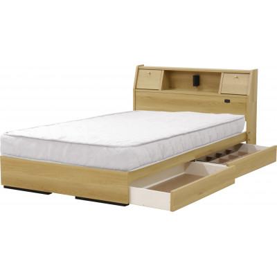 ふるさと納税 知立市 【玄関渡し】A333セミダブルベッド(ナチュラル)ボンネルコイルマットレス付(1881)