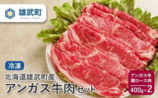 雄武産アンガス牛肉セット(冷凍)牛肩ロース肉400g×2【0911601】
