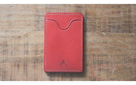 【minca】栃木レザーのタテ型パスケース 定期入れ パスホルダー01/レッド　694【雑貨 日用品 人気 おすすめ 】