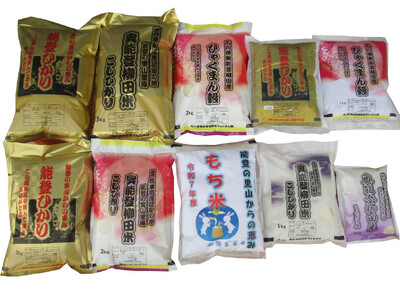 【復興支援】【令和7年度産】奥能登柳田米 全員集合 こしひかり・能登ひかり・ひゃくまん穀・もち米 計17.45kg（10袋）