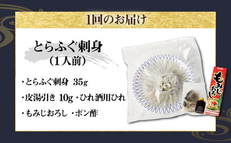 【全12回定期便】壱岐産 とらふぐ 刺身 1人前（皮・ヒレ付）[JDT023]