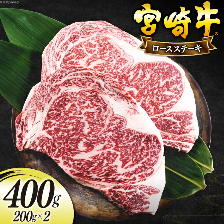 【ふるさと納税】宮崎牛 ロース ステーキ 200g×2 計400g [日本ハムマーケティング 宮崎県 美郷町 31bd0015] 冷凍 送料無料 国産 黒毛 和牛 A5 A4等級 ブランド 牛 肉 霜降り 焼肉 BBQ バーベキュー キャンプ 宮崎県産 母の日 父の日 プレゼント ギフト 贈り物