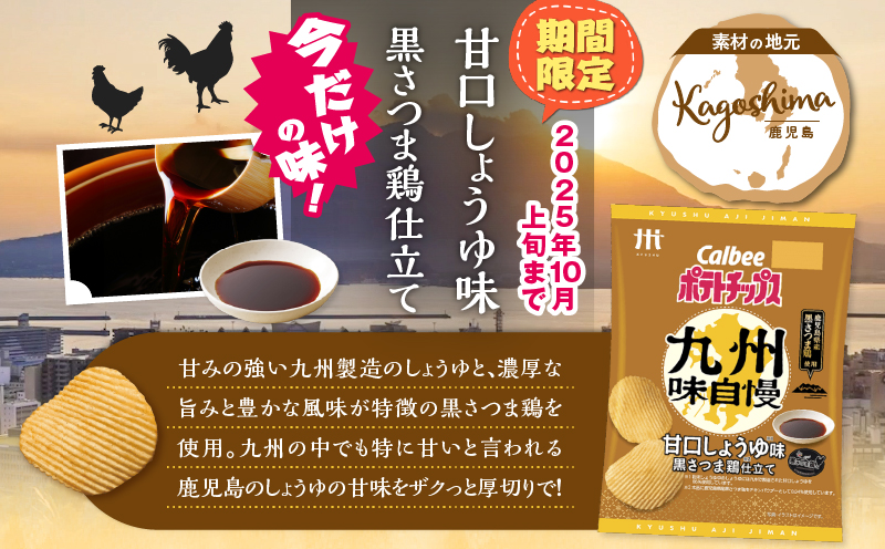 カルビーポテトチップス九州味自慢 甘口しょうゆ味黒さつま鶏仕立て 12袋　K194-003_03