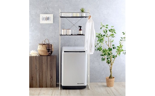 21117【YGL-117】頑丈ランドリー ホワイト 棚2段 FC070041